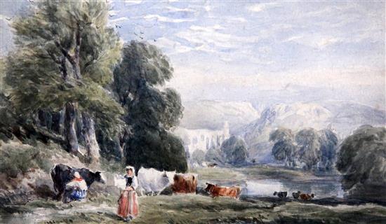 David Cox (1783-1859) Bolton Abbey 5.5 x 9.25in.